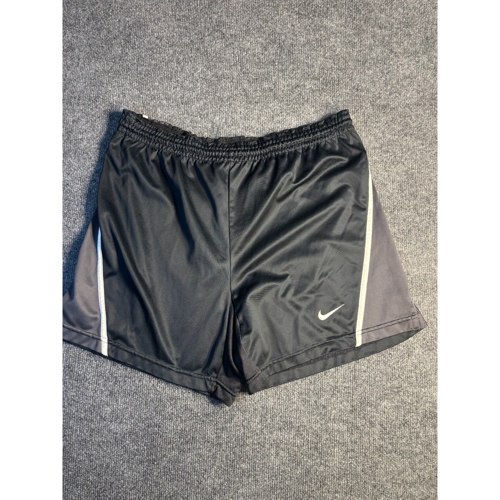 Nike Athletic Shorts Mens Large Black Gray Gym‎ Running Elastic Waist Drawstring
